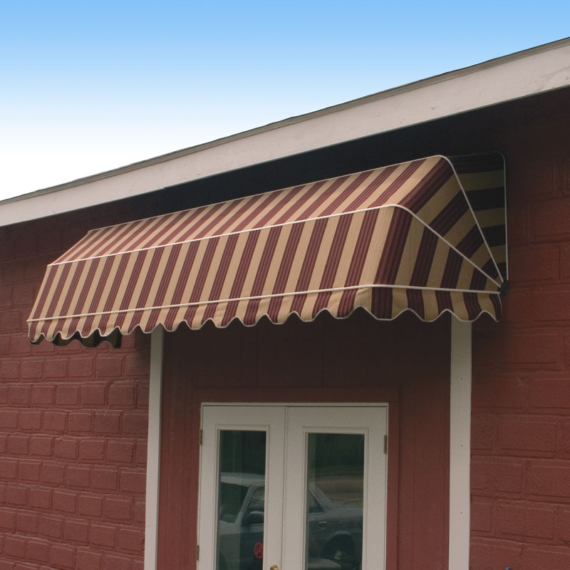 Americana Building Products 66-in Wide x 24-in Projection x 28-in Height  Fabric Birch Tweed Solid Fixed Low Eave Window Awning at
